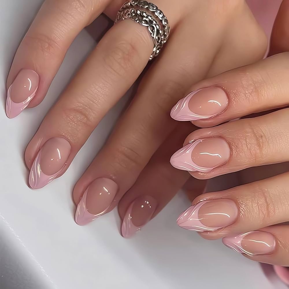 Elegant Pink French Tip Nails